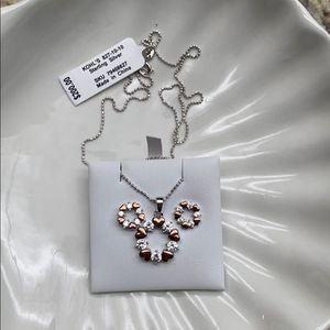 Two Tone Sterling Silver Cubic Zirconia Set